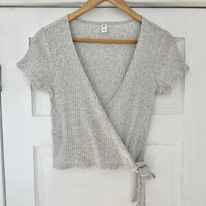 Ribbed Crop Side-tie Top